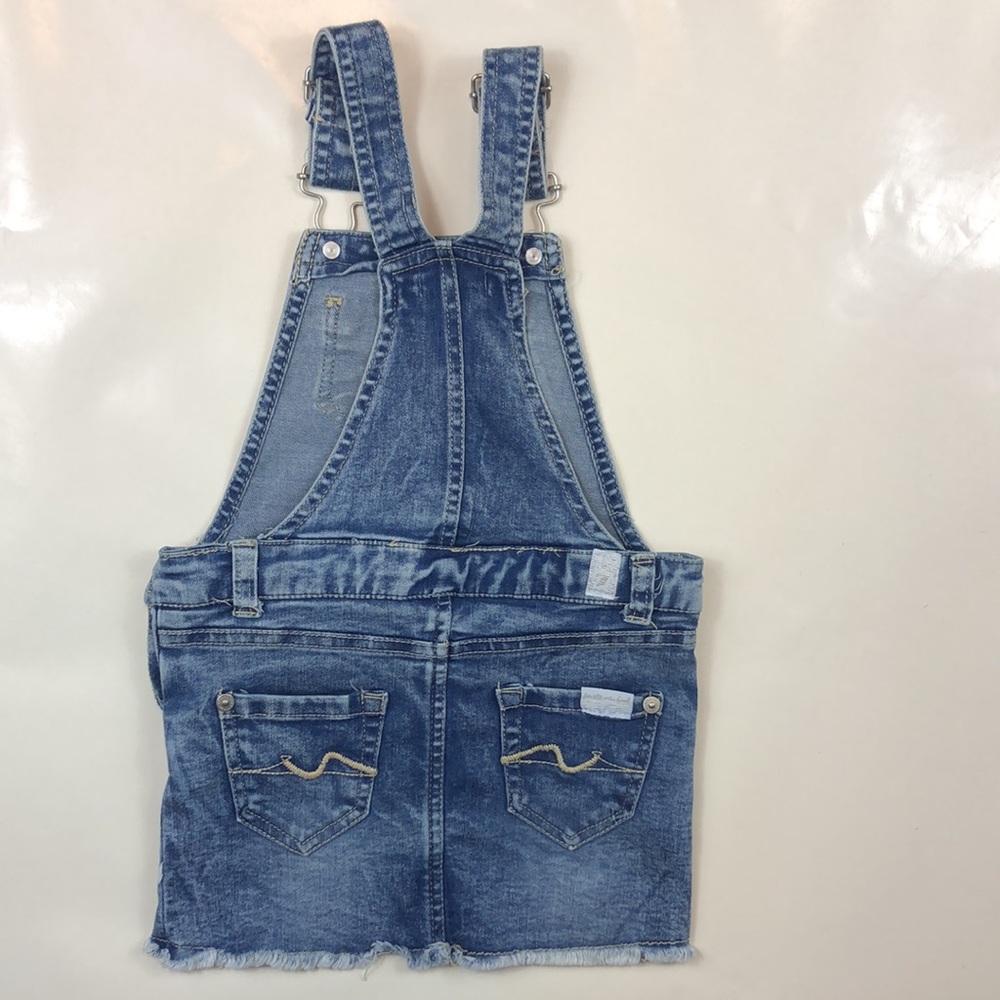 7 For all mankind Raw Hem Bottom Light Wash Overalls Skirt